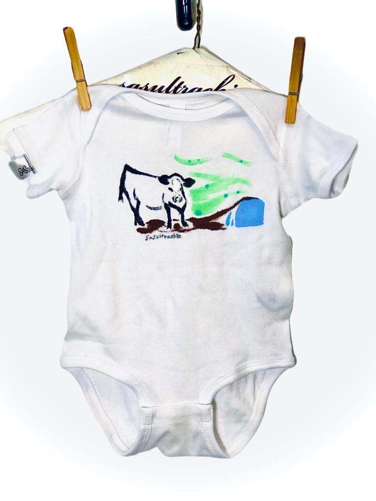 Cow Green & Blue Bodysuit