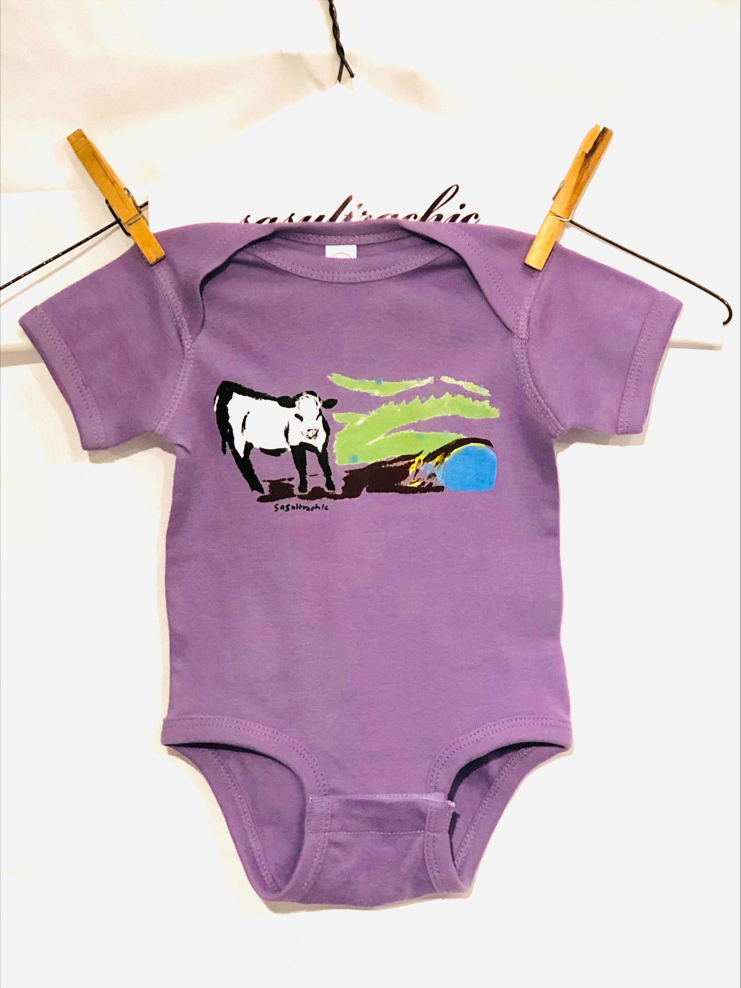 Cow Print Onesie - Purple