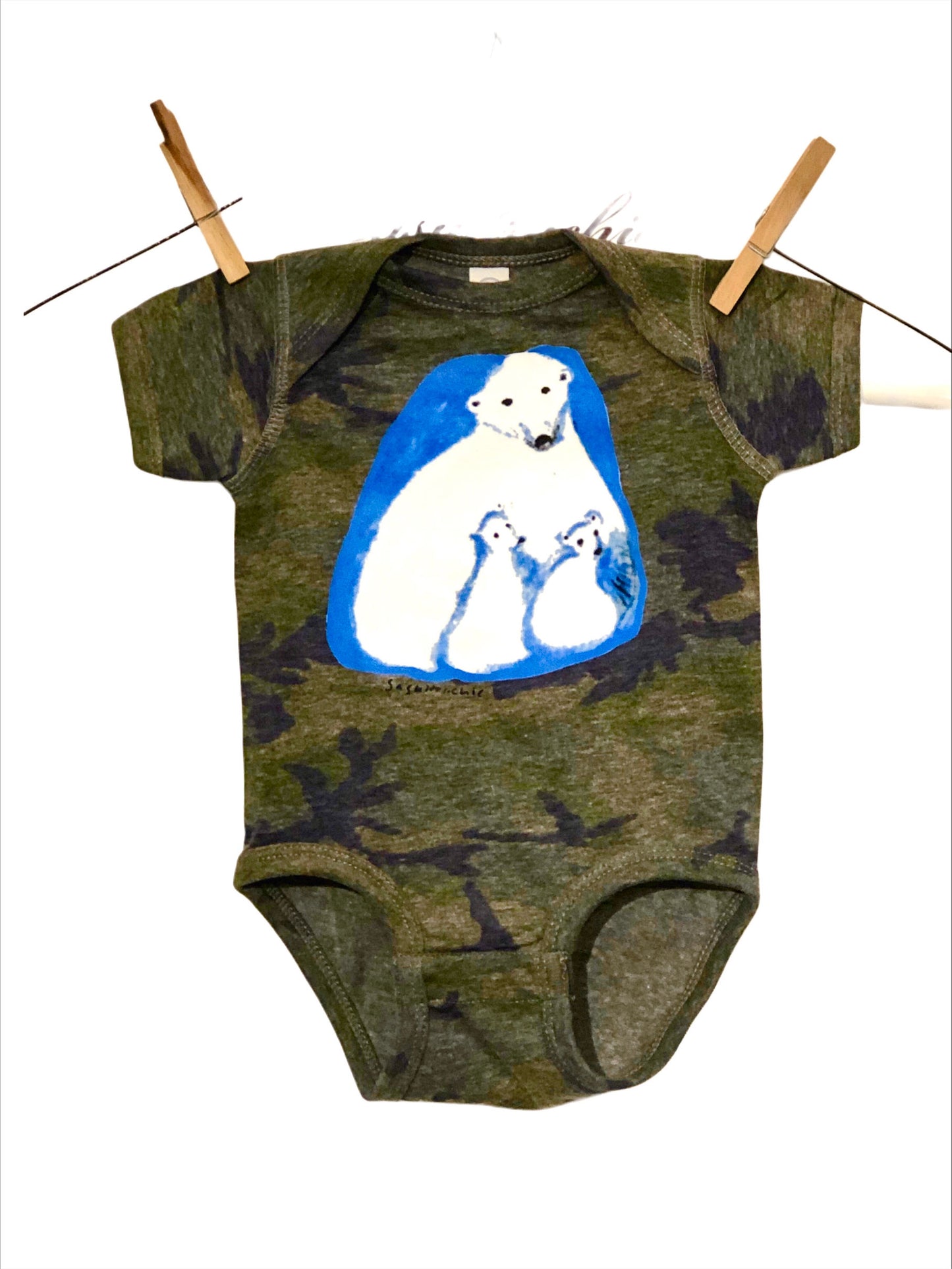 Polar Bear Onesie - Green Camo