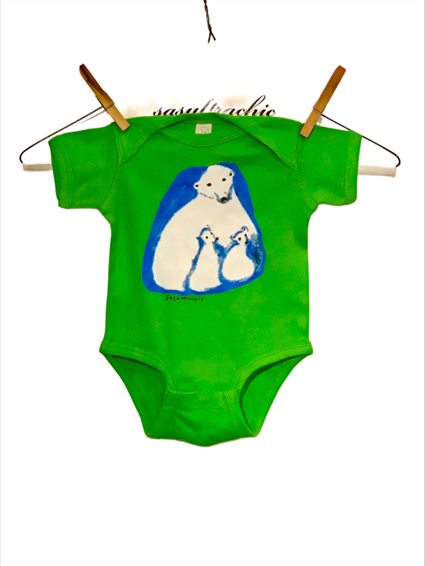 Polar Bear Onesie - Bright Green