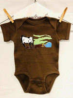 Cow Print Onesie - Brown 1