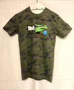 Cow Print Youth Tee - Green Camo 1