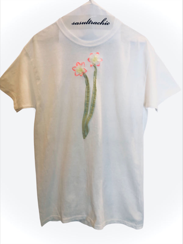 Daffodil Flower Adult Tee - White