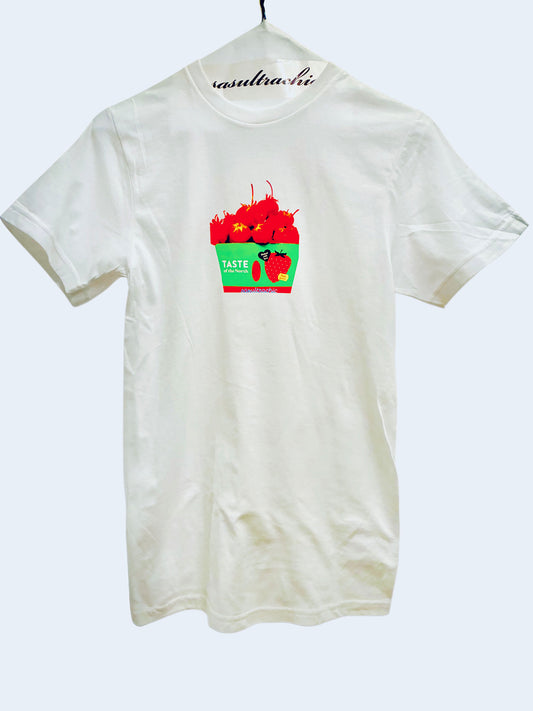 Red Strawberry Youth Tee - White